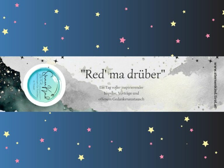Logo Sternenkinder mit dem Wortlaut "Red ma drüber"